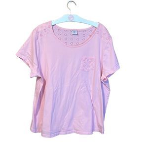 •CROFT & BARROW•PINK SHORT SLEEVE T-SHIRT SIZE 1X